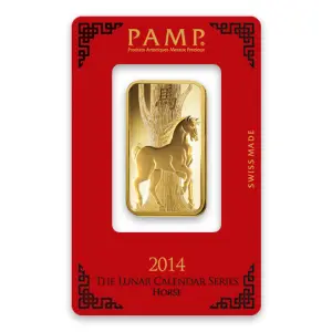 1oz PAMP Gold Bar - Lunar Horse