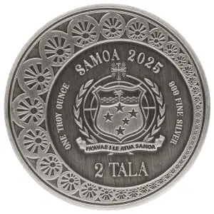 2025 1 oz Samoan - Mermaid & Pearl Antique Silver Coin (2)