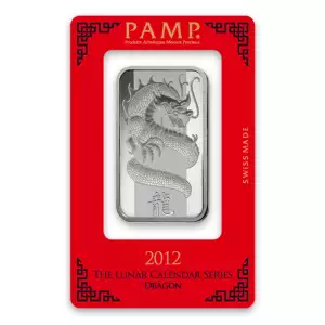 1oz PAMP Silver Bar - Lunar Dragon (2)