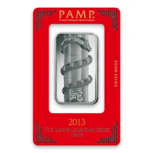 1oz PAMP Silver Bar - Lunar Snake (2)