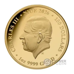 2026 1 oz Niue - Tasmanian Tiger Gold Coin - $100 Dollar (2)