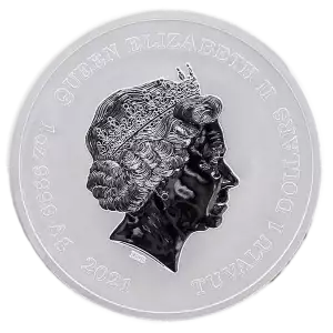 2021 Tuvalu 1 oz Silver Gods of Olympus Poseidon BU Coin (In Capsule) (2)