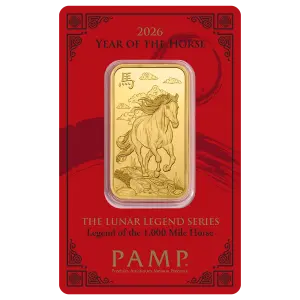 2026 1oz PAMP Gold Bar - Year of the Horse (2)