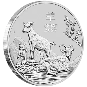 2027 1 oz Australian Perth Mint Silver Lunar Series III: Year of the Goat