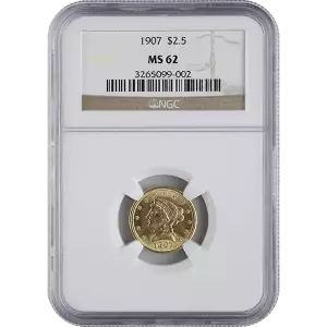Liberty Head $2.5 (1840 - 1907) - NGC - MS62
