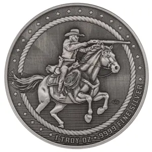 1 oz Cowboy - Rifleman Antique Silver Round (2)