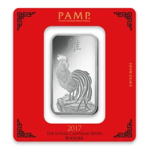 100g PAMP Silver Bar - Lunar Rooster (2)