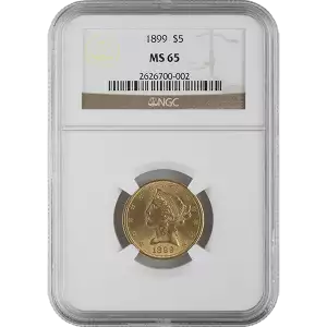 Liberty Head $5 (1839 – 1908) - NGC - MS65