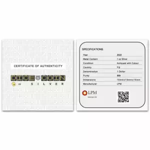 2022 1oz Lunar Year of the Tiger Dice Colllorized Antiqued Set Silver (2)