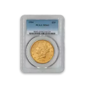 Liberty Head $20 (1849 - 1907) - PCGS - MS63