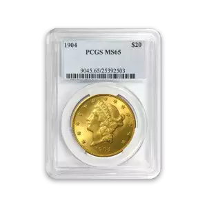 Liberty Head $20 (1849 - 1907) - PCGS - MS65