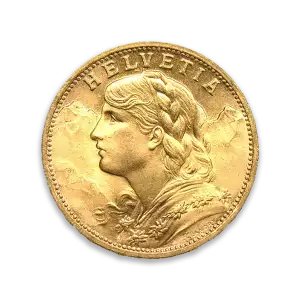 Any Year Gold Swiss 20 Franc