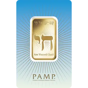 1oz PAMP Gold Bar - Am Yisrael Chai!