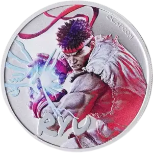 2022 Tuvalu 1 oz Silver Colorized Street Fighter: RYU By the Perth Mint (2)
