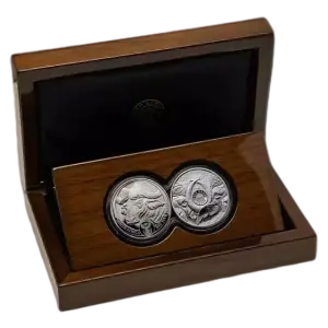 2021 South Africa 2-Coin Silver Big Five Buffalo Proof Set (w/Box & COA) (2)