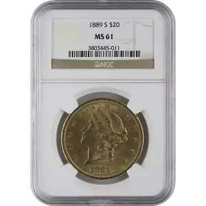 Liberty Head $20 (1849 - 1907) - NGC - MS61
