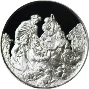 1 oz Silver Round Nativity Scene Merry Christmas (.999 Fine) (2)
