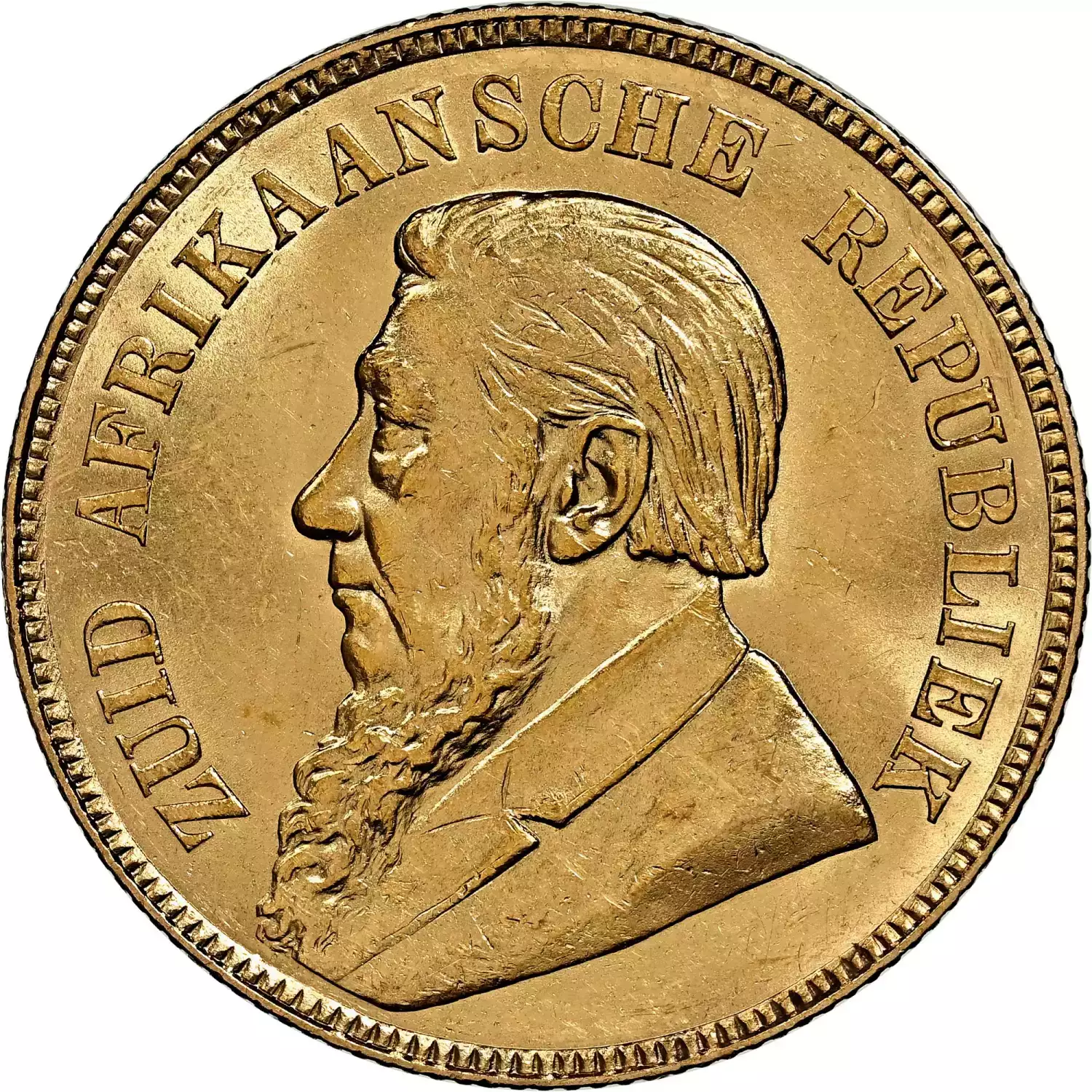 South Africa 1 Pond Gold Coin small historic gold coin with .2354 oz gold and classic Kruger design